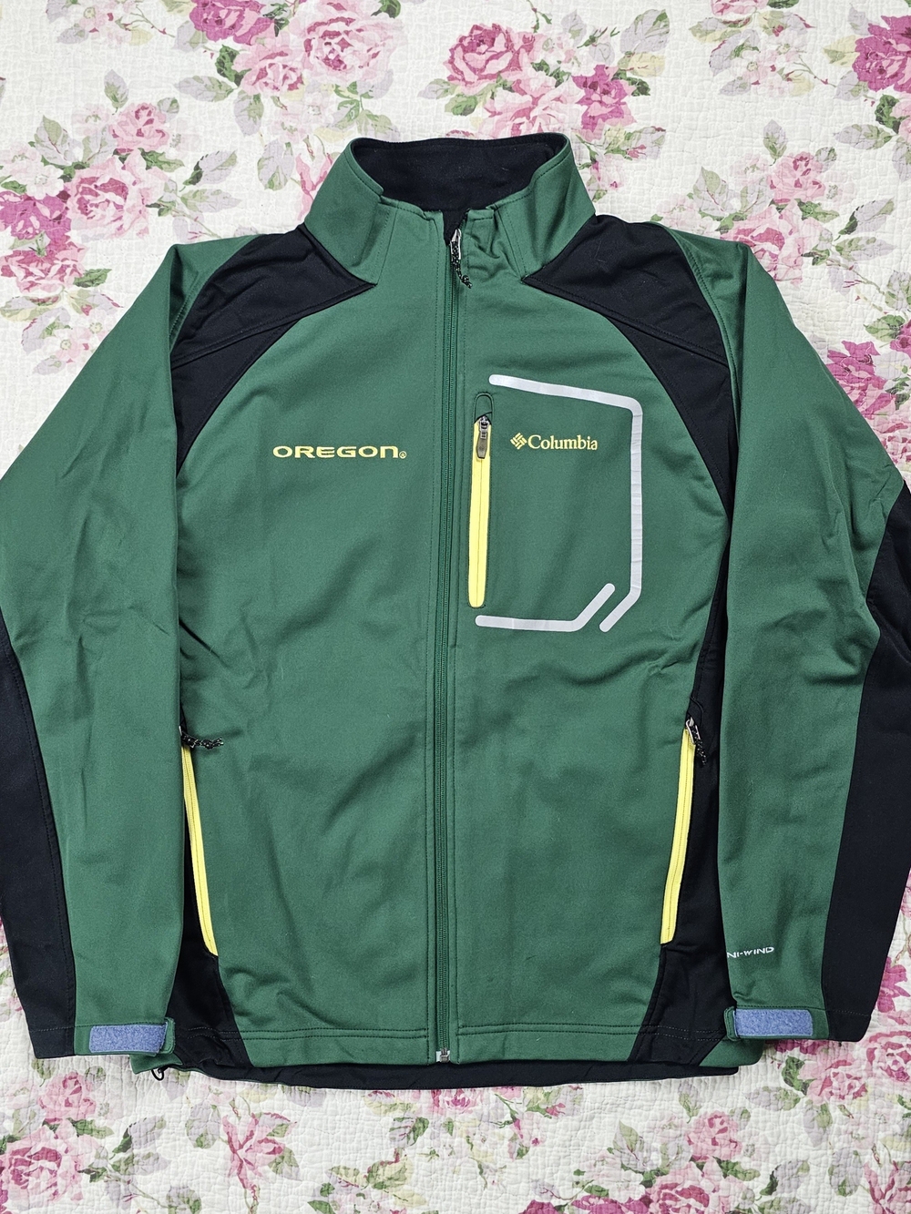 Columbia Omni-Heat Omni-Wind Block Softshell Full Zip Oregon Ducks Jacket Men L